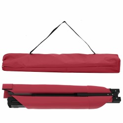 Lit de plage pliant 2 pcs Rouge avec sac de transport en tissu Oxford 600D. 