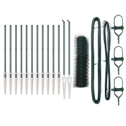 Ensemble de Clôture Set de 2 Vert forêt Acier galvanisé 