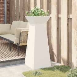 Potte de jardin Pillar avec bol blanc 40x40x100 cm en acier. 