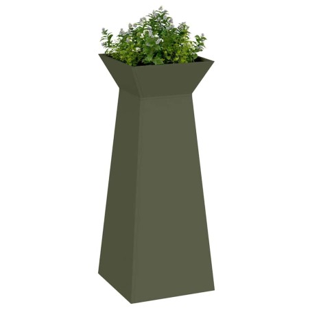 Support de plante Vert olive Métal 40 x 40 x 101 cm Jardinières 