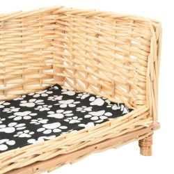 Panier pour chiens avec coussin 90x54x35 cm Saule naturel 