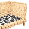 Panier pour chiens avec coussin 90x54x35 cm Saule naturel 