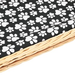 Panier pour chiens avec coussin 90x54x35 cm Saule naturel 