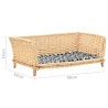 Panier pour chiens avec coussin 90x54x35 cm Saule naturel 