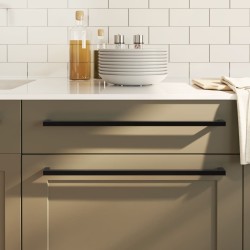 Poignées d'armoire 20 pcs noir 480 mm acier inoxydable 