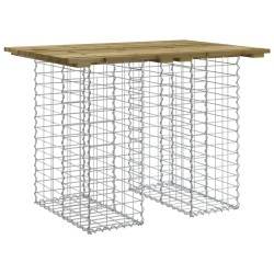 Banc de jardin design gabion 100x70x72 cm bois de pin imprégné 