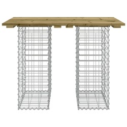 Banc de jardin design gabion 100x70x72 cm bois de pin imprégné 
