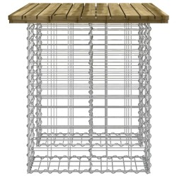 Banc de jardin design gabion 100x70x72 cm bois de pin imprégné 