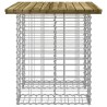Banc de jardin design gabion 100x70x72 cm bois de pin imprégné 
