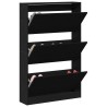 Cabinet à chaussures Noir Chêne 80x21x125,5 cm Bois d'ingénierie 
