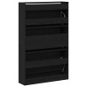 Cabinet à chaussures Noir Chêne 80x21x125,5 cm Bois d'ingénierie 