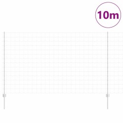 Clôture Euro avec 10 poteaux en U Argent 1,4x10 m Acier 