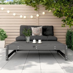 Repose-pied de jardin 120x80 cm gris bois de pin massif 
