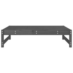 Repose-pied de jardin 120x80 cm gris bois de pin massif 