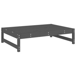 Repose-pied de jardin 120x80 cm gris bois de pin massif 