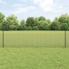 Clôture en fil soudé avec 22 poteaux gris 0.5x50 m en acier 