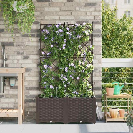 Jardinières de jardin 1 pc Marron 80 x 40 x 142 cm Plastique 
