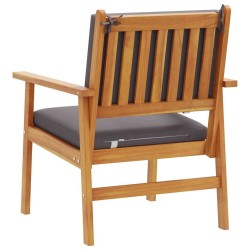 Chaises de jardin 2 pcs avec coussins en bois d'acacia massif 