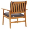 Chaises de jardin 2 pcs avec coussins en bois d'acacia massif 