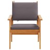 Chaises de jardin 2 pcs avec coussins en bois d'acacia massif 