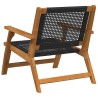 Chaises de jardin 2 pcs noires 76x67x73.5 cm en bois massif d'acacia 