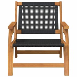 Chaises de jardin 2 pcs noires 76x67x73.5 cm en bois massif d'acacia 
