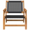 Chaises de jardin 2 pcs noires 76x67x73.5 cm en bois massif d'acacia 