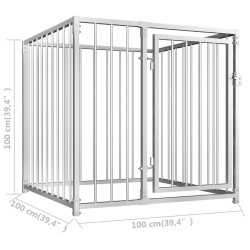 Chenil d'extérieur pour chiens 100 x 100 x 100 cm 
