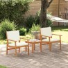 Chaises de jardin 2 pcs avec coussins en bois d'acacia solide 