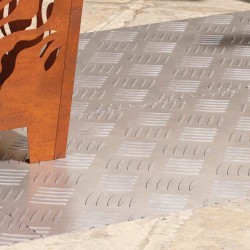 Plaques en Aluminium Antidérapantes à Motif Diamant 4 pcs 90x40 cm 