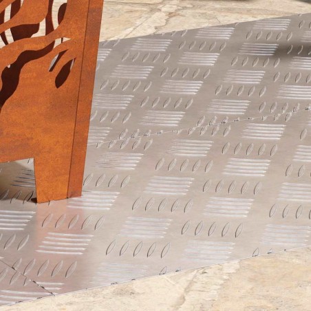 Plaques en Aluminium Antidérapantes à Motif Diamant 4 pcs 90x40 cm 