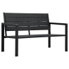 Banc de jardin 120 cm PEHD Noir Aspect de bois 