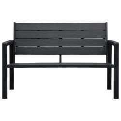 Banc de jardin 120 cm PEHD Noir Aspect de bois 