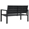 Banc de jardin 120 cm PEHD Noir Aspect de bois 