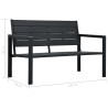 Banc de jardin 120 cm PEHD Noir Aspect de bois 
