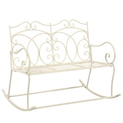 Banc de jardin 104 cm Fer Blanc antique 