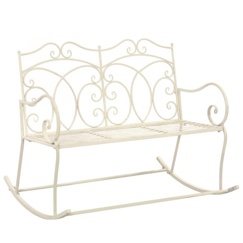 Banc de jardin 104 cm Fer Blanc antique 