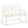 Banc de jardin 104 cm Fer Blanc antique 