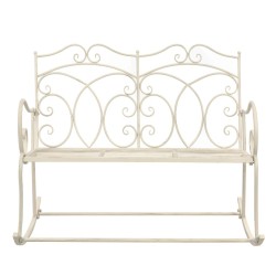 Banc de jardin 104 cm Fer Blanc antique 