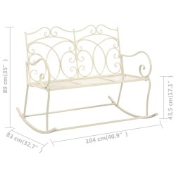 Banc de jardin 104 cm Fer Blanc antique 
