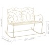 Banc de jardin 104 cm Fer Blanc antique 
