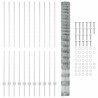 Panneaux de clôture 22 pcs U-Channel 160 cm Acier galvanisé 