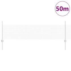 Clôture en fil soudé avec 22 poteaux en U Argent 0.5x50 m Acier 