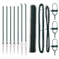 Clôture avec poteaux Vert 1 x 10 m Acier recouvert de PVC 