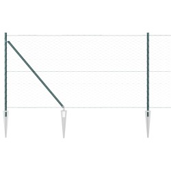 Clôture avec poteaux Vert 1 x 10 m Acier recouvert de PVC 