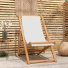 Chaise de terrasse Teck 56x105x96 cm Couleur crème 