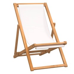 Chaise de terrasse Teck 56x105x96 cm Couleur crème 