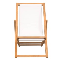 Chaise de terrasse Teck 56x105x96 cm Couleur crème 