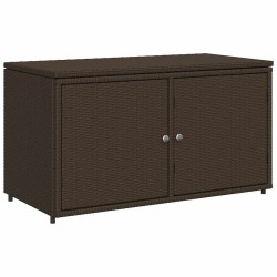 Armoire de rangement jardin marron 110x55x60,5cm résine tressée 