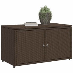 Armoire de rangement jardin marron 110x55x60,5cm résine tressée 